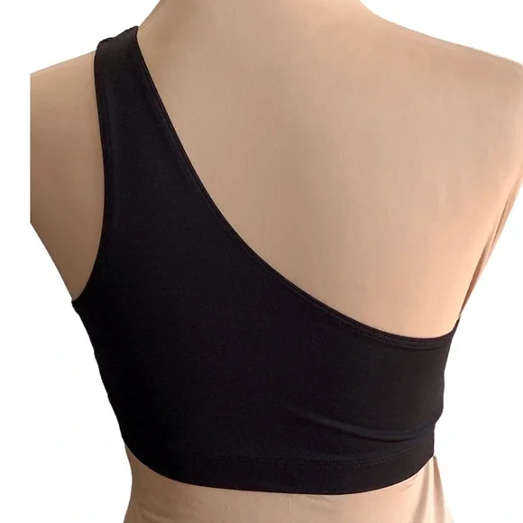 Black One Shoulder Sports Bras Size S/P - Picture 3 of 9